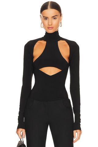 Laquan Smith + Turtleneck with Cutout Detail