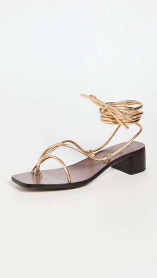Loeffler Randall + Coby Ankle Wrap Low Heel Sandals