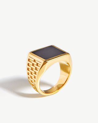 Missoma + Fused Woven Gemstone Square Signet Ring