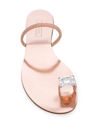 Casadei + Toe Strap Glitter Sandals