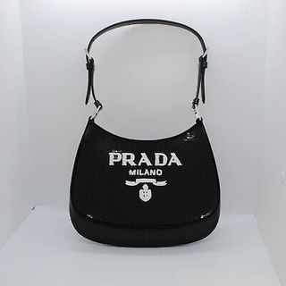 Prada + Cleo Sequin-Embellished Leather Shoulder Bag
