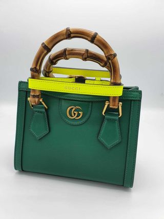 Gucci + Diana Mini Tote Bag Emerald Green Leather