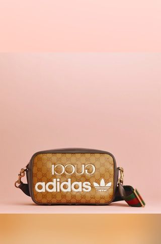 Adidas X Gucci + Beige and Brown Crystal Canvas Small Shoulder Bag