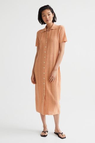 H&M + Silk-Blend Rib-Knit Dress