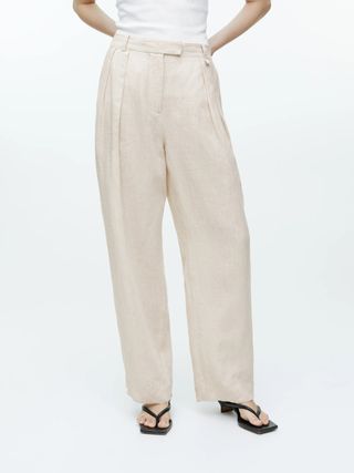 ARKET + High Waist Linen Trousers