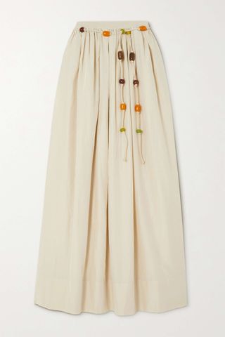 Faithfull the Brand x Monikh + + Net Sustain Oliveira Belted Silk and Cotton-Blend Maxi Skirt