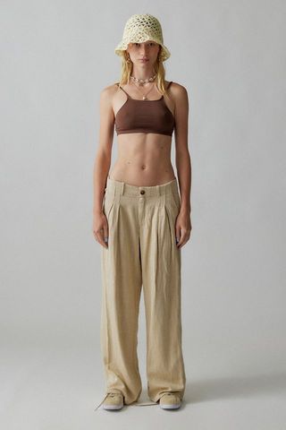 Urban Outfitters + Martina Linen Low-Rise Trouser Pant