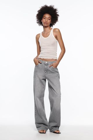 Zara + Mid Rise Loose Jeans