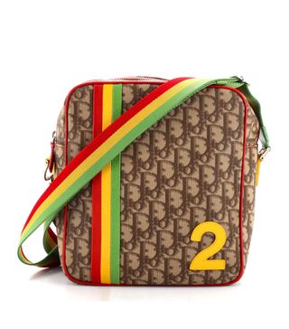 Christian Dior + Vintage Rasta Crossbody Bag Diorissimo Coated Canvas Medium