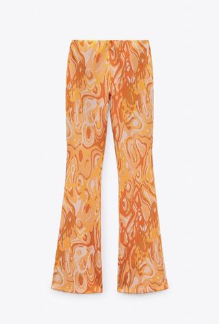 Zara + Flared Jacquard Pants