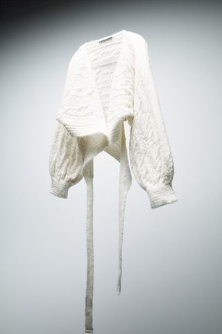 Zara + Alpaca Blend Cable Knit Cardigan Limited Edition