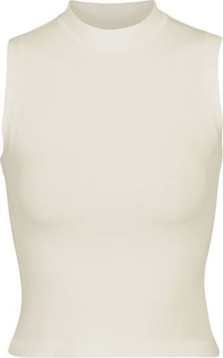 Skims + Stretch Cotton Jersey Mock Neck Tank