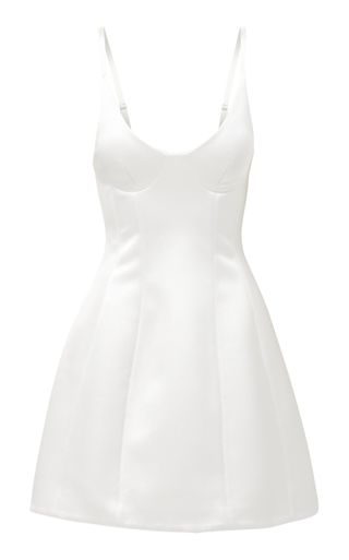 Brandon Maxwell + Bonded Bustier Silk Mini Dress