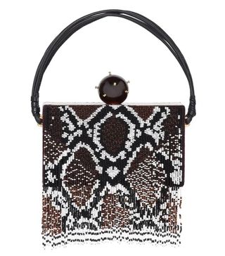 Tonya Hawkes + Ritzy Python Beaded Top Handle Box Bag
