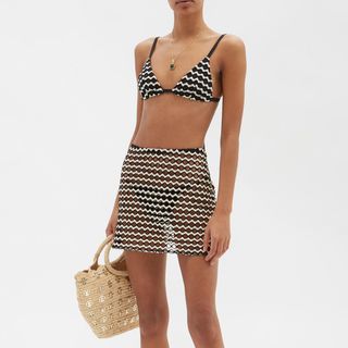 Sara Cristina + Sun Wave-Lace Miniskirt