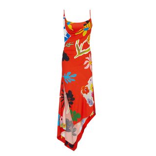 Monse + Asymmetrical Floral Slit Dress