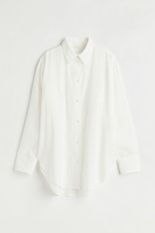 H&M + Crinkled Cotton Shirt