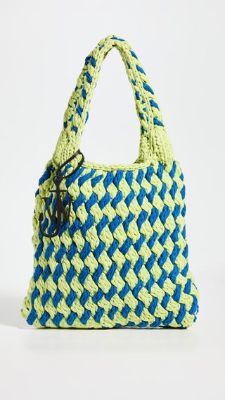 JW Anderson + Crochet Checked Tote Bag