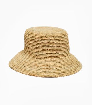 Vitamin A + Cannes Straw Bucket Hat in Natural