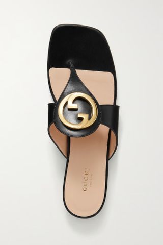Gucci + Blondie Logo-Embellished Leather Sandals