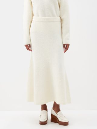 Clea + Marta Wool-Blend Midi Skirt