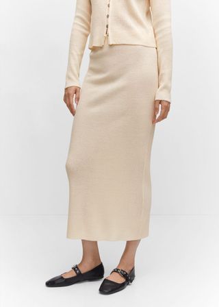 Mango + Long Knitted Skirt