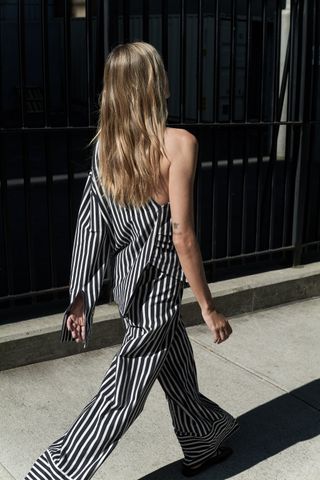 Zara + Striped Palazzo Trousers