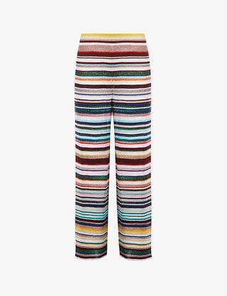 Missoni + Striped Mid-rise Metallic-jersey Trousers