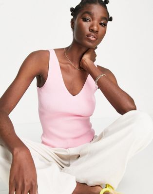 & Other Stories + Knitted Tank Top in Pink