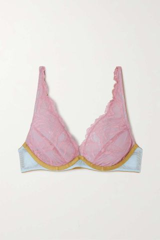 Dora Larsen + Ember Lace and Tulle Underwired Plunge Bra