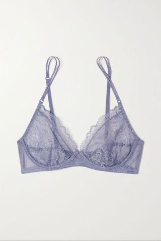 Calvin Klein + Lace and Tulle Underwired Plunge Bra