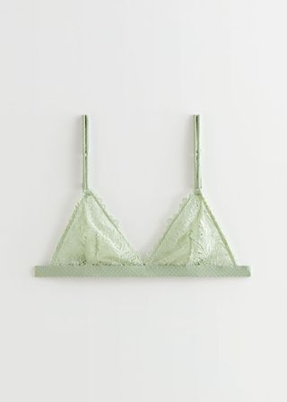 & Other Stories + Floral Lace Soft Triangle Bra