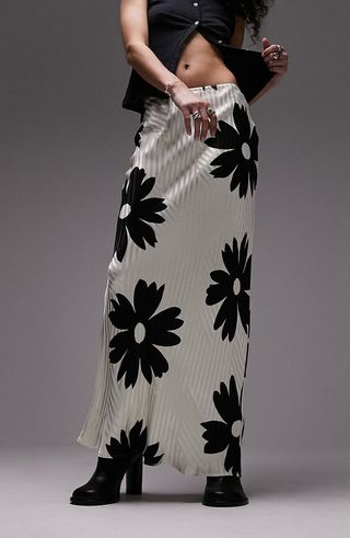 Topshop + Flower Jacquard Maxi Skirt