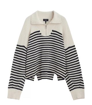 Rag & Bone + Pierce Stripe Cashmere Quarter-Zip Sweater