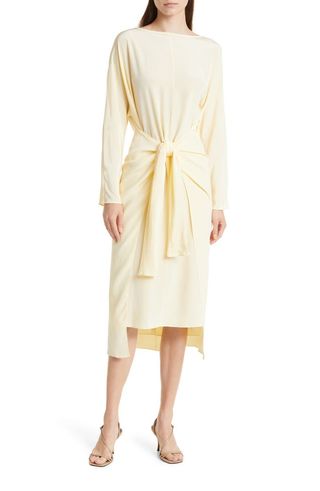 M.M.Lafluer + Rashmeen Long Sleeve Washable Silk Dress