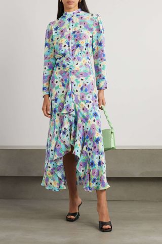 Rixo + Dani Open-Back Floral-Print Silk Crepe De Chine Midi Dress