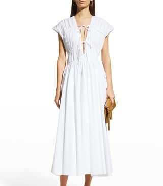 Tove + Ceres Ruched Drawstring Midi Dress
