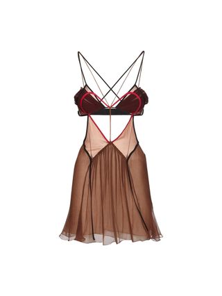 Nensi Dojaka + Heart Flared Silk Georgette Minidress