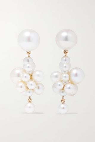 Sophie Bille Brahe + Botticelli 14-Karat Gold Pearl Earrings