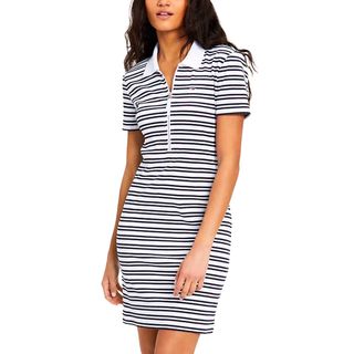 Tommy Jeans + Striped Zip-Up Polo Dress