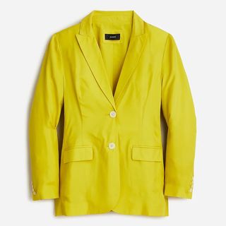 J.Crew + Drapey Long Parke Cupro blazer in Pressed Avocado