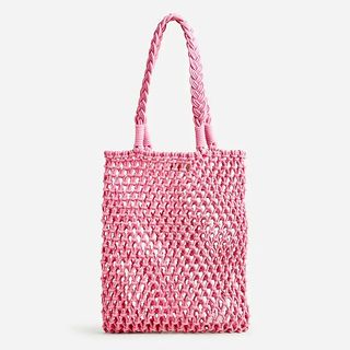 J.Crew + Cadiz Hand-Knotted Rope Tote in Tea Rose