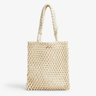 J.Crew + Cadiz Hand-Knotted Rope Tote in Natural