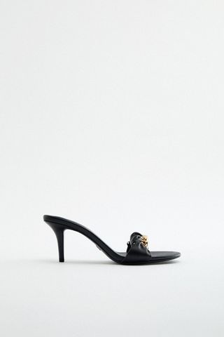 Zara + Chain Trim Heeled Sandals