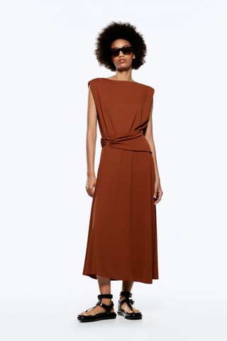 Zara + Midi Dress With Belt