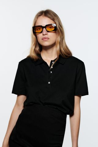 Zara + Cotton Polo Shirt