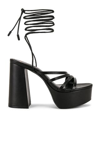 Black Suede Studio + Elsa Strappy Platform Sandal