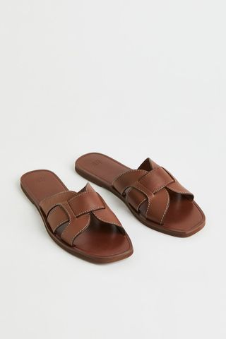 H&M + Leather Slides