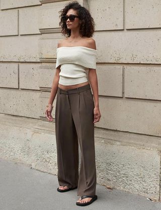 Pixie Market + Brown Low Waisted Pants