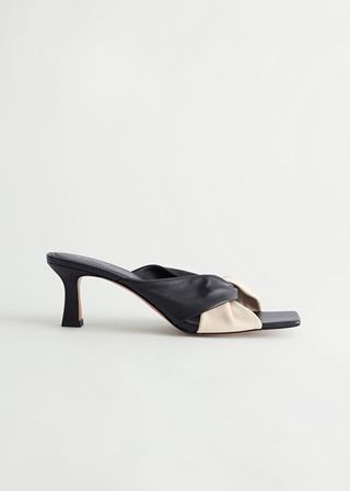 & Other Stories + Leather Slip-On Heeled Mules
